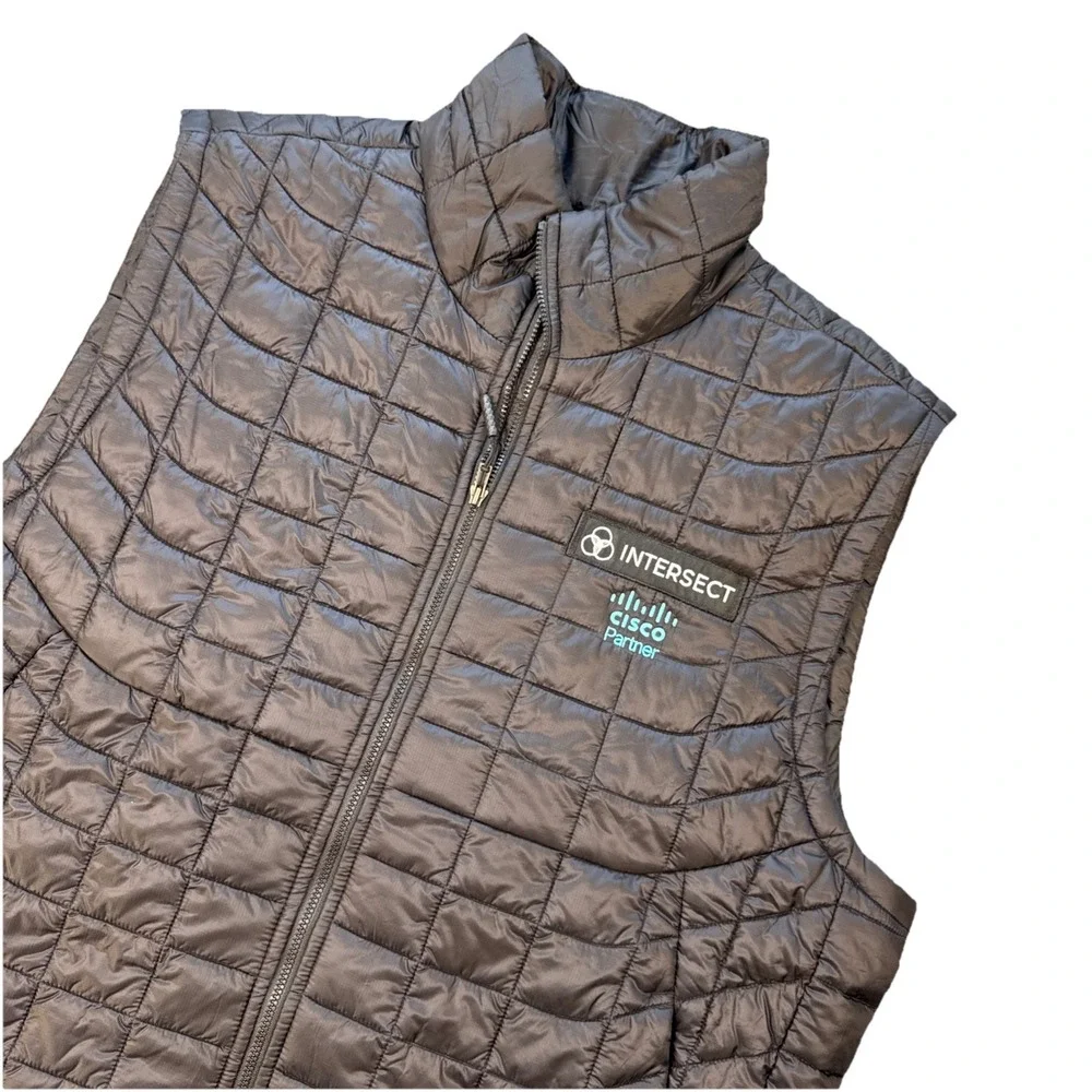 The North Face‎ Light Vest Thermo ball Puffer Full Zip Men's L Black W/ Logos